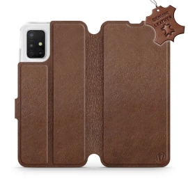 Phone Case Samsung Galaxy A51 5G - Design Brown Leather