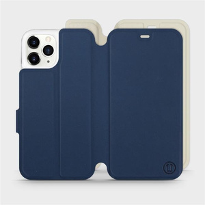 Hülle für Apple iPhone 11 Pro - Farbe Marineblau mit Platin