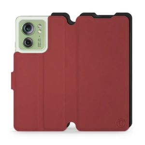 Hülle für Motorola Edge 40 - Farbe Dunkelrot mit Schwarz