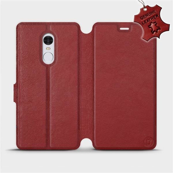 Phone Case Xiaomi Redmi Note 4 - Design Dark Red Leather