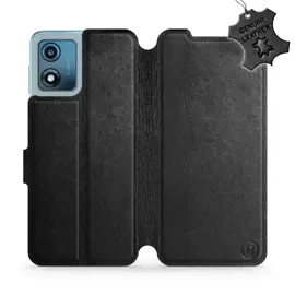 Phone Case Motorola Moto E13 - Design Black Leather