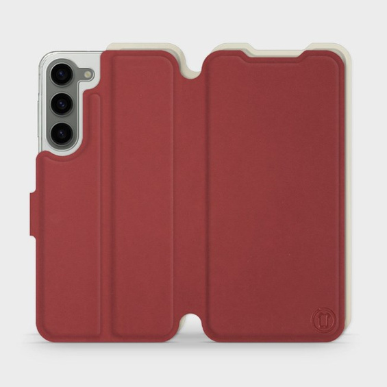 Phone Case Samsung Galaxy S23 Plus - Design Dark Red with Platinum