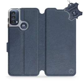 Phone Case Motorola Moto E40 - Design Blue Leather