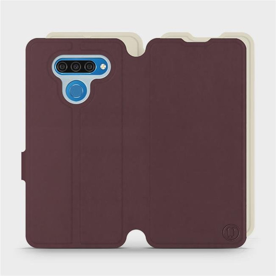 Phone Case LG Q60 - Design Burgundy with Platinum