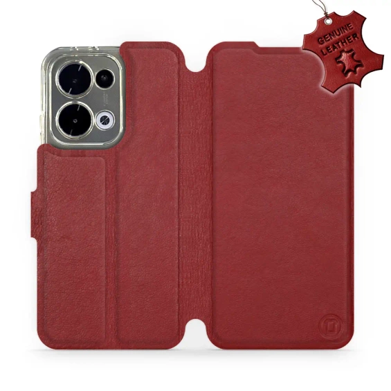 Phone Case OPPO Reno 13 - Design Dark Red Leather