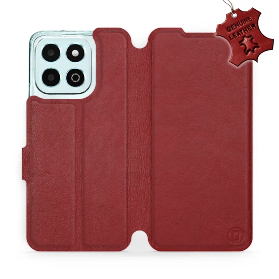 Phone Case Huawei Honor X6b - Design Dark Red Leather