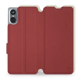 Phone Case Sony Xperia 10 VI - Design Dark Red with Platinum