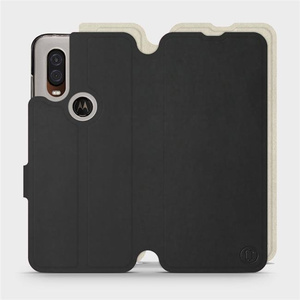 Phone Case Motorola One Vision - Design Black with Platinum