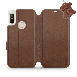 Phone Case Xiaomi Mi A2 Lite - Design Brown Leather