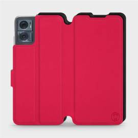 Etui Soft Touch do Motorola Moto E22i - wzór Żywa czerwień z czernią