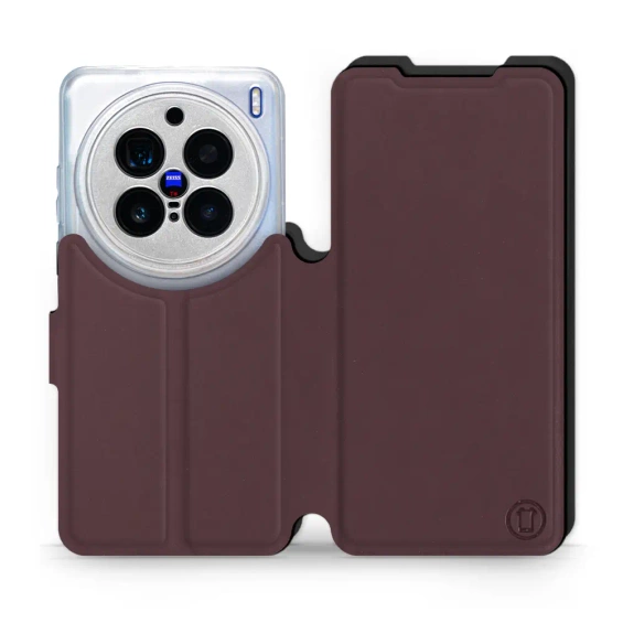 Etui Soft Touch do Vivo X200 Pro 5G - wzór Matowy burgund z czernią