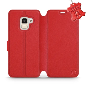 Phone Case Samsung Galaxy J6 2018 - Design Red Leather