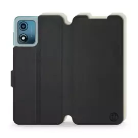 Hülle für Motorola Moto E13 - Farbe Schwarz mit Platin