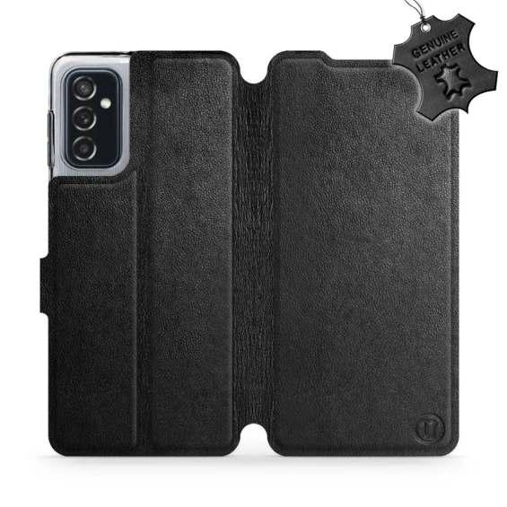 Phone Case Samsung Galaxy M52 5G - Design Black Leather