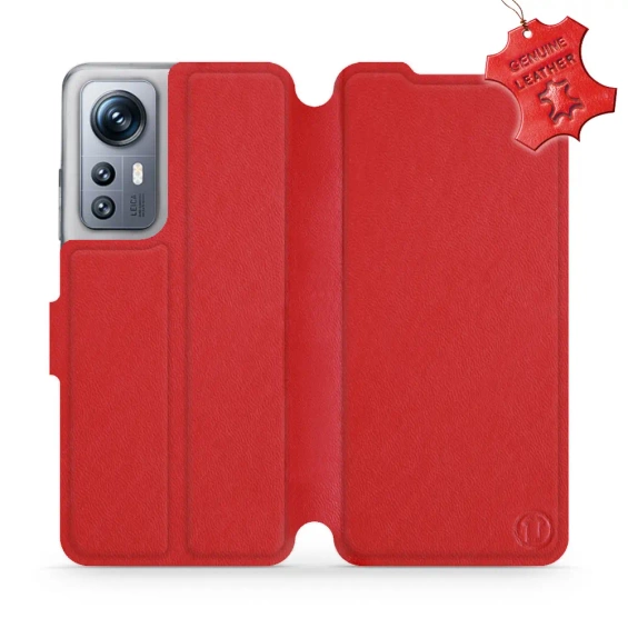 Phone Case Xiaomi 12S - Design Red Leather