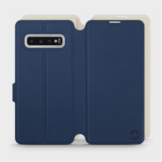 Hülle für Samsung Galaxy S10 - Farbe Marineblau mit Platin