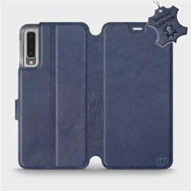 Phone Case Samsung Galaxy A7 2018 - Design Blue Leather