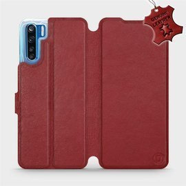 Hülle für OPPO A91 - Farbe Dark Red Leather