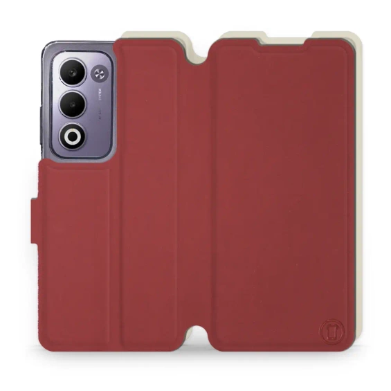 Phone Case OPPO A5m - Design Dark Red with Platinum