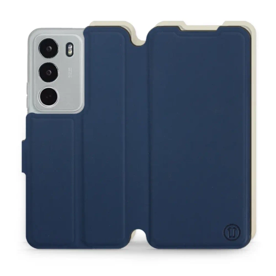 Etui Soft Touch do Realme C71 - wzór Głęboki granat z platyną