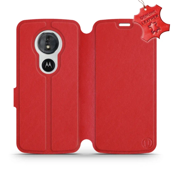 Phone Case Motorola Moto G6 Play - Design Red Leather