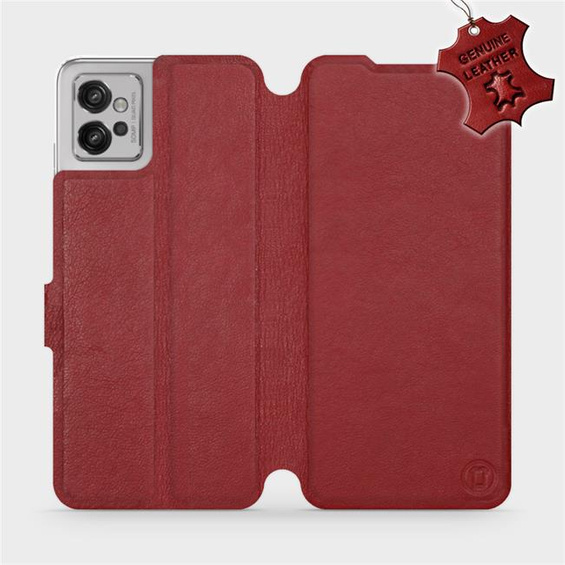 Phone Case Motorola Moto G32 - Design Dark Red Leather