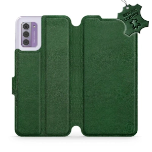 Etui ze skóry naturalnej do Nokia G42 - wzór Green Leather