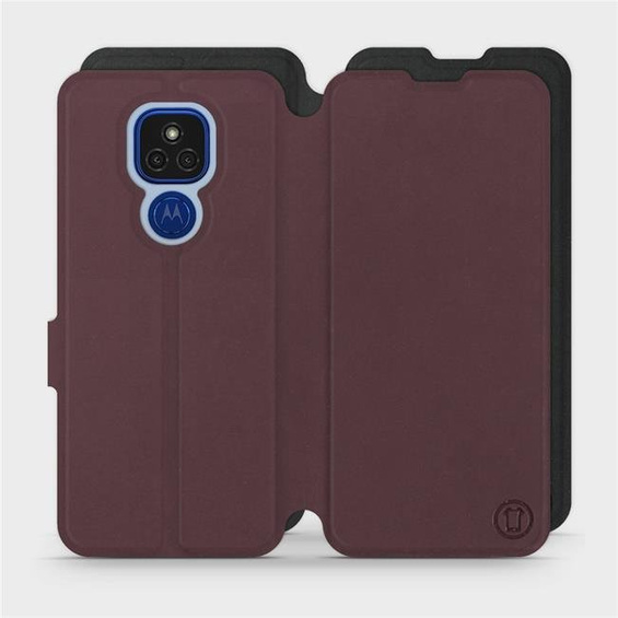Etui Soft Touch do Motorola Moto E7 Plus - wzór Matowy burgund z czernią