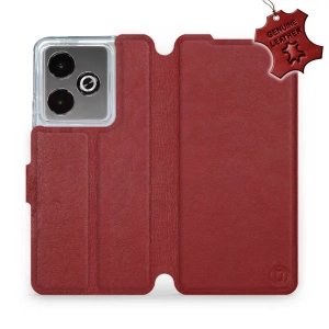 Phone Case Realme GT 7T - Design Dark Red Leather