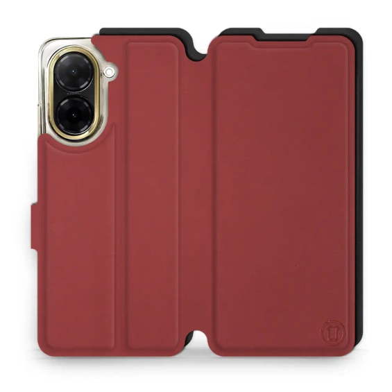 Hülle für Xiaomi Redmi A5 - Farbe Dunkelrot mit Schwarz