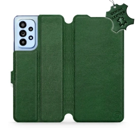 Etui ze skóry naturalnej do Samsung Galaxy A53 5G - wzór Green Leather