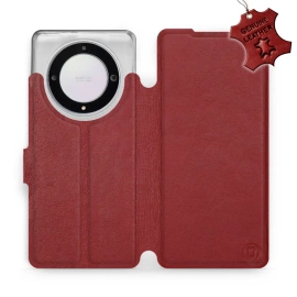 Phone Case Huawei Honor Magic5 Lite 5G - Design Dark Red Leather