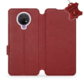 Phone Case Nokia G10 - Design Dark Red Leather