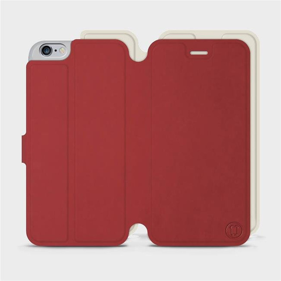 Hülle für Apple iPhone 6s Plus - Farbe Dunkelrot mit Platin