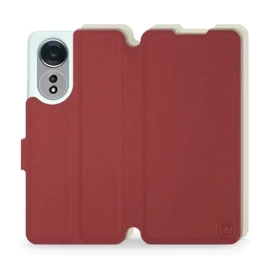 Phone Case OPPO A58 - Design Dark Red with Platinum