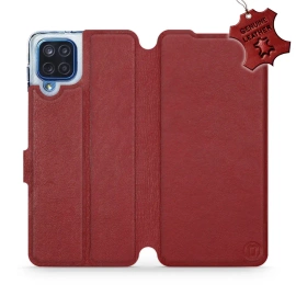 Phone Case Samsung Galaxy M12 - Design Dark Red Leather