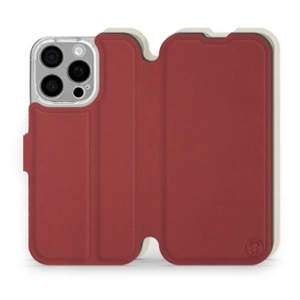 Hülle für Apple iPhone 16 Pro - Farbe Dunkelrot mit Platin