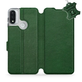 Phone Case Motorola Moto E20 - Design Green Leather