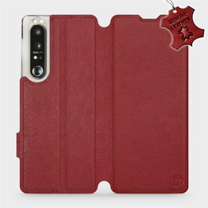 Phone Case Sony Xperia 1 III - Design Dark Red Leather