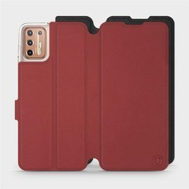 Phone Case Motorola Moto G9 Plus - Design Dark Red with Black