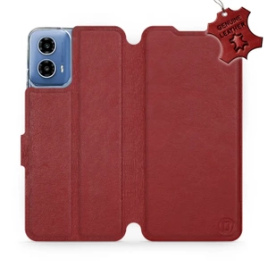 Phone Case Motorola Moto G34 5G - Design Dark Red Leather