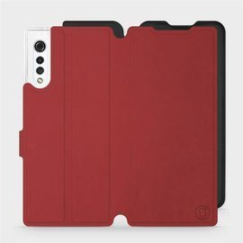 Phone Case LG Velvet - Design Dark Red with Platinum