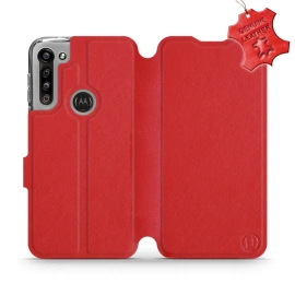 Phone Case Motorola Moto G8 Power - Design Red Leather
