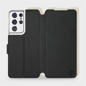 Etui Soft Touch do Samsung Galaxy S21 Ultra - wzór Satynowa czerń z platyną