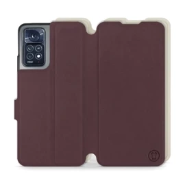 Hülle für Xiaomi Redmi Note 12 Pro 4G - Farbe Burgund mit Platin