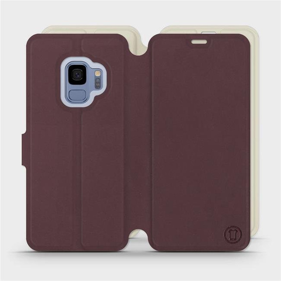 Etui Soft Touch do Samsung Galaxy S9 - wzór Matowy burgund z platyną