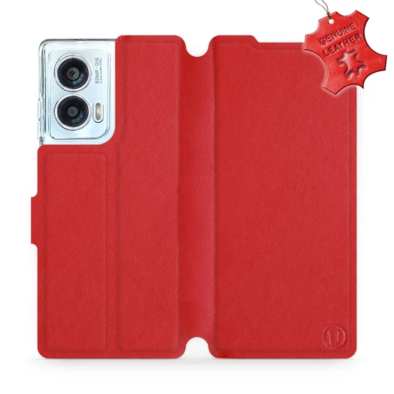 Phone Case Motorola Edge 50 Fusion - Design Red Leather