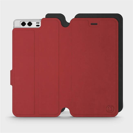 Phone Case Huawei P10 - Design Dark Red with Black