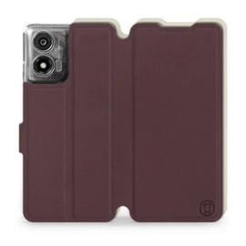 Phone Case Motorola Moto E14 - Design Burgundy with Platinum