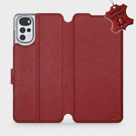 Phone Case Motorola Moto G22 - Design Dark Red Leather